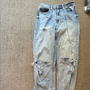 Distressed Blue Jeans